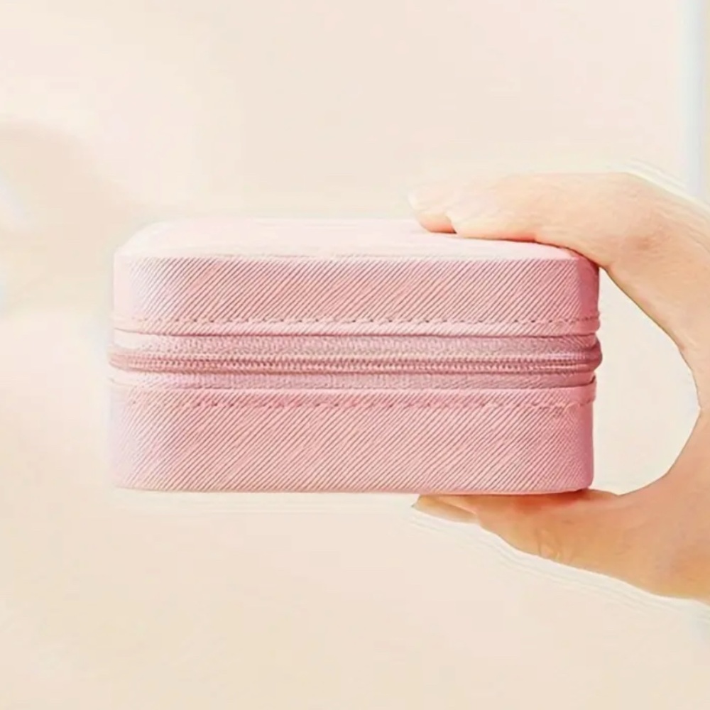 Pink Small PU Leather Jewelry Organizer Box -- Multiple Sections - Zipper - NWT - Picture 5 of 5